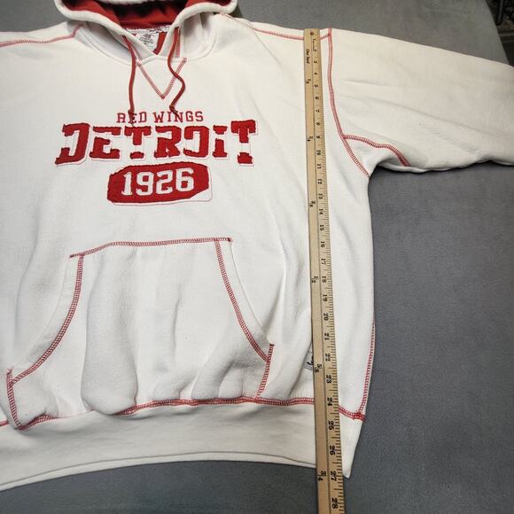 Detroit Redwings Hoodie Mens XL White NHL Hockey Pullover Sweatshirt Long Sleeve - Picture 7 of 10